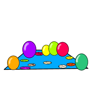 ブルーシートをデコレーション